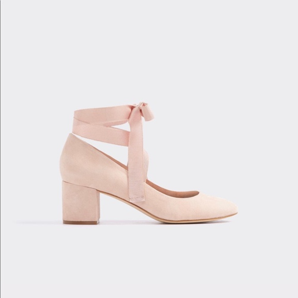 Aldo pink suede ballerina heel